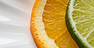Citrus fruits on plate