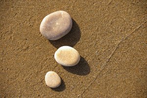 rocks on sand