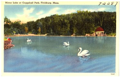 Mirror Lake at Coggshall Park, Fitchburg, Mass.