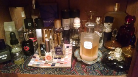 Jessica perfume shelf, three