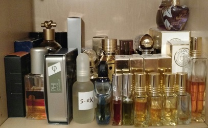 Erin's perfume shelves